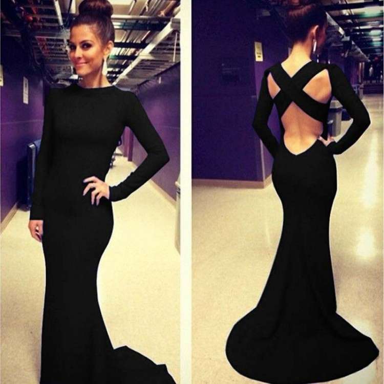 Long Sleeve Floor Length Black Dress Best Of Sexy Backless Cross Strap Maxi Floor Length Long Bandage Slim