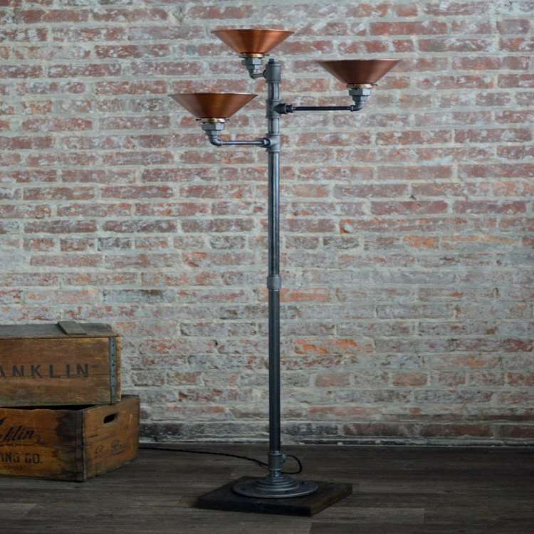 Wrought Iron Floor Lamps Beautiful torchiere Floor Lamp Copper Shade Industrial Floor Lamp Rustic